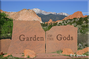 Parkschild des Garden of the Gods